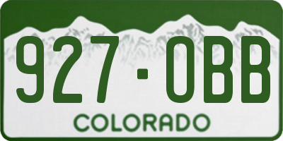CO license plate 927OBB