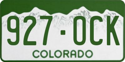 CO license plate 927OCK