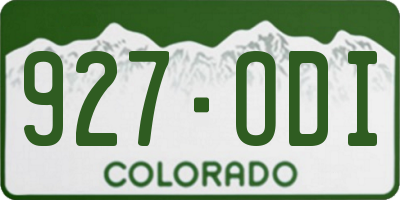 CO license plate 927ODI