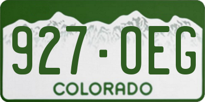 CO license plate 927OEG