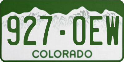 CO license plate 927OEW