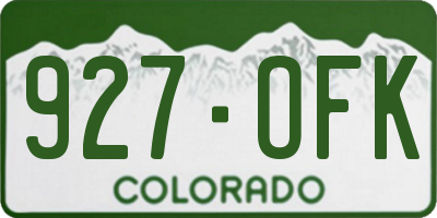 CO license plate 927OFK
