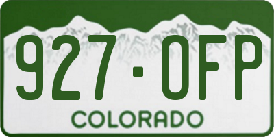 CO license plate 927OFP