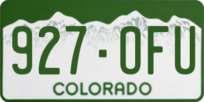 CO license plate 927OFU