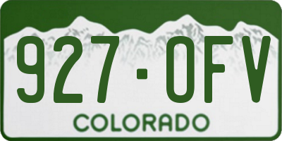 CO license plate 927OFV