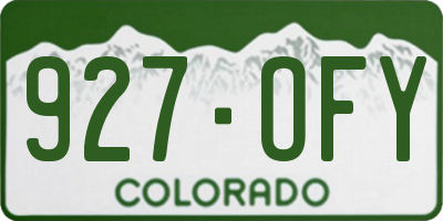 CO license plate 927OFY