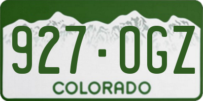 CO license plate 927OGZ