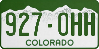 CO license plate 927OHH