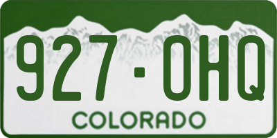 CO license plate 927OHQ