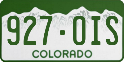 CO license plate 927OIS