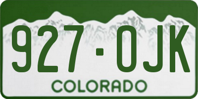 CO license plate 927OJK