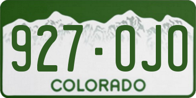 CO license plate 927OJO