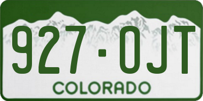 CO license plate 927OJT