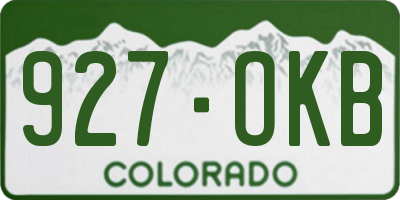 CO license plate 927OKB