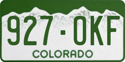 CO license plate 927OKF