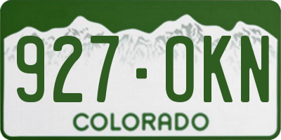 CO license plate 927OKN