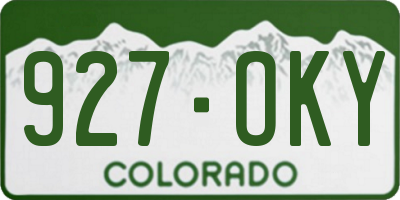 CO license plate 927OKY