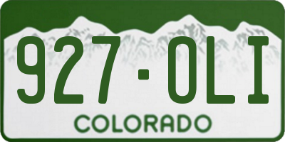 CO license plate 927OLI