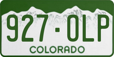 CO license plate 927OLP