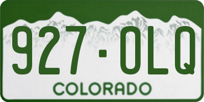 CO license plate 927OLQ