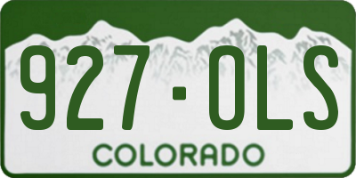 CO license plate 927OLS