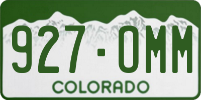 CO license plate 927OMM