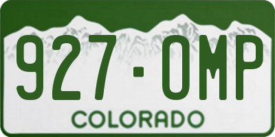 CO license plate 927OMP