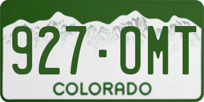 CO license plate 927OMT