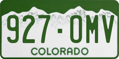 CO license plate 927OMV