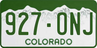 CO license plate 927ONJ