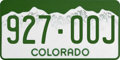 CO license plate 927OOJ