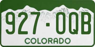 CO license plate 927OQB