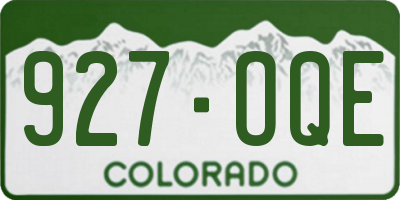 CO license plate 927OQE