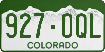 CO license plate 927OQL