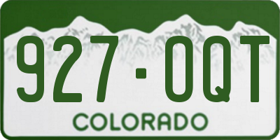 CO license plate 927OQT