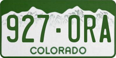 CO license plate 927ORA