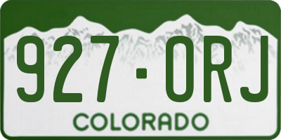 CO license plate 927ORJ