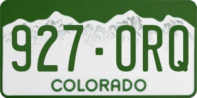 CO license plate 927ORQ