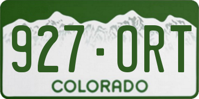 CO license plate 927ORT