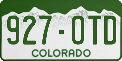 CO license plate 927OTD