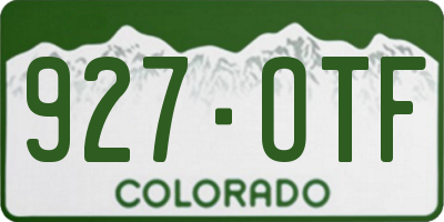 CO license plate 927OTF