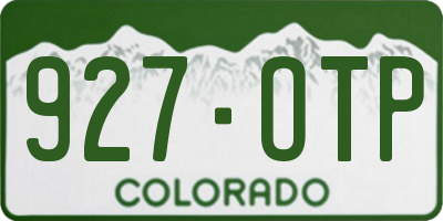 CO license plate 927OTP