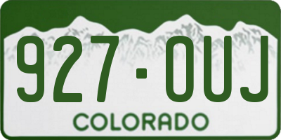 CO license plate 927OUJ