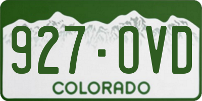 CO license plate 927OVD