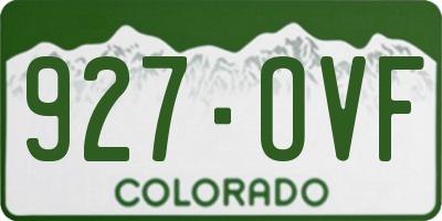 CO license plate 927OVF