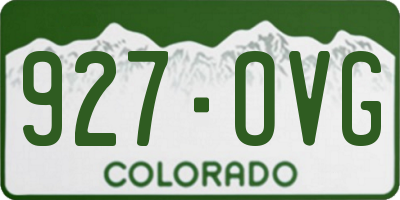 CO license plate 927OVG