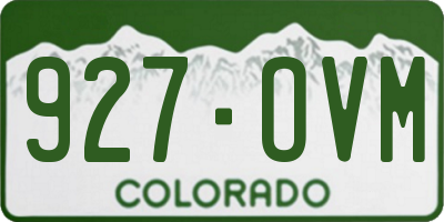CO license plate 927OVM