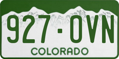 CO license plate 927OVN