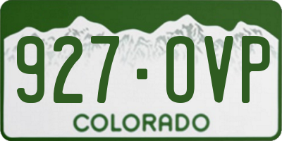 CO license plate 927OVP