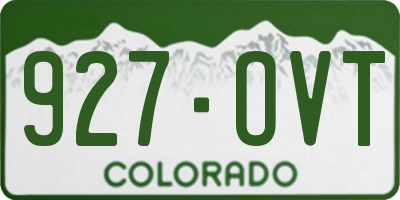 CO license plate 927OVT